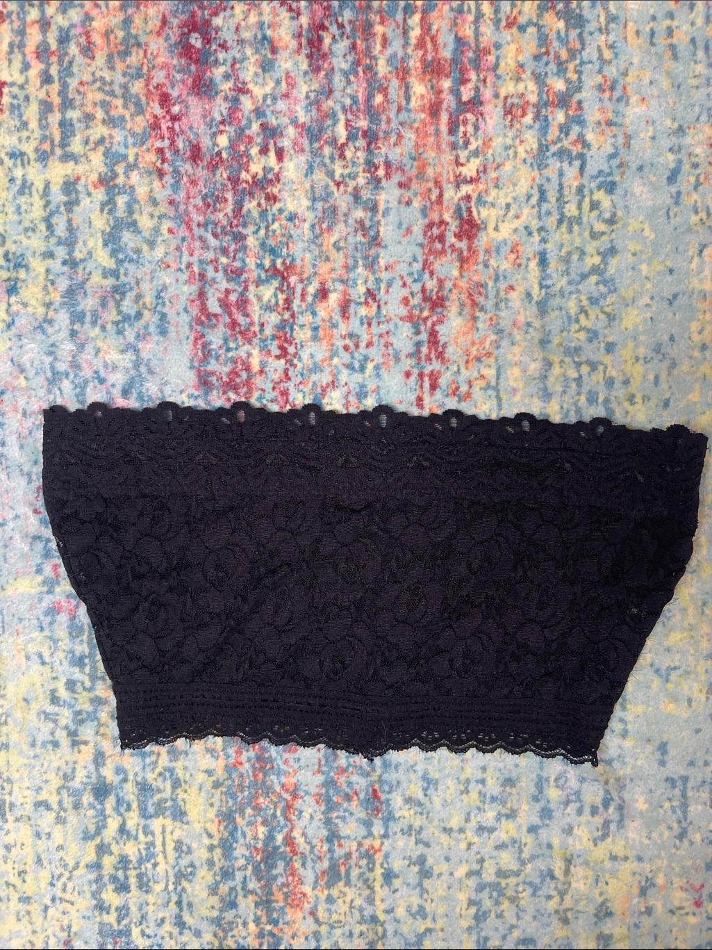 Black Lace Bandeau Tube Top